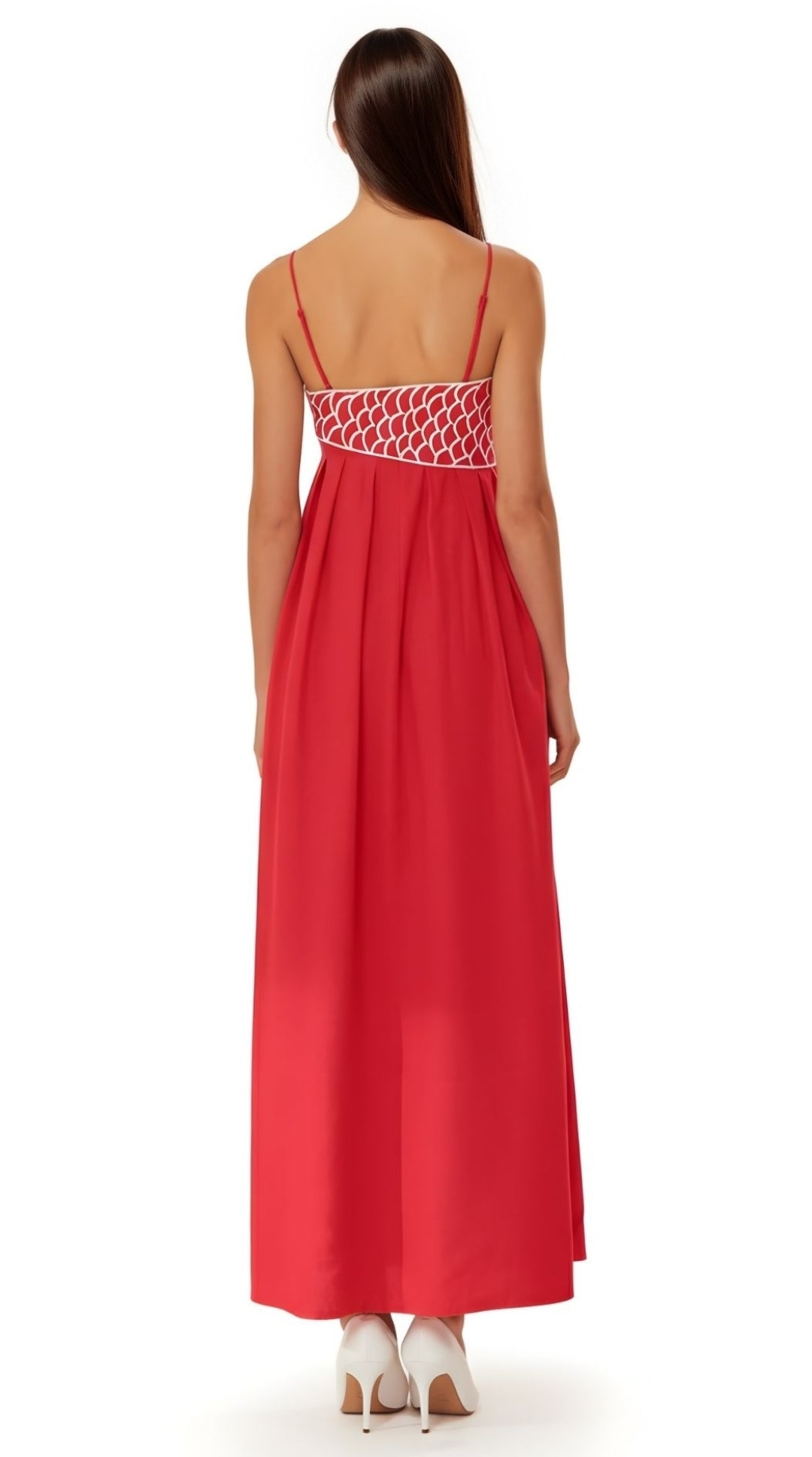 Devera | Embroidered Spaghetti-Strap Maxi Dress