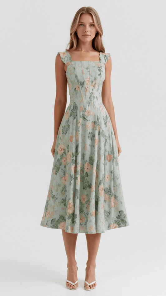 Dahlienne | Vintage Floral Midi Sundress