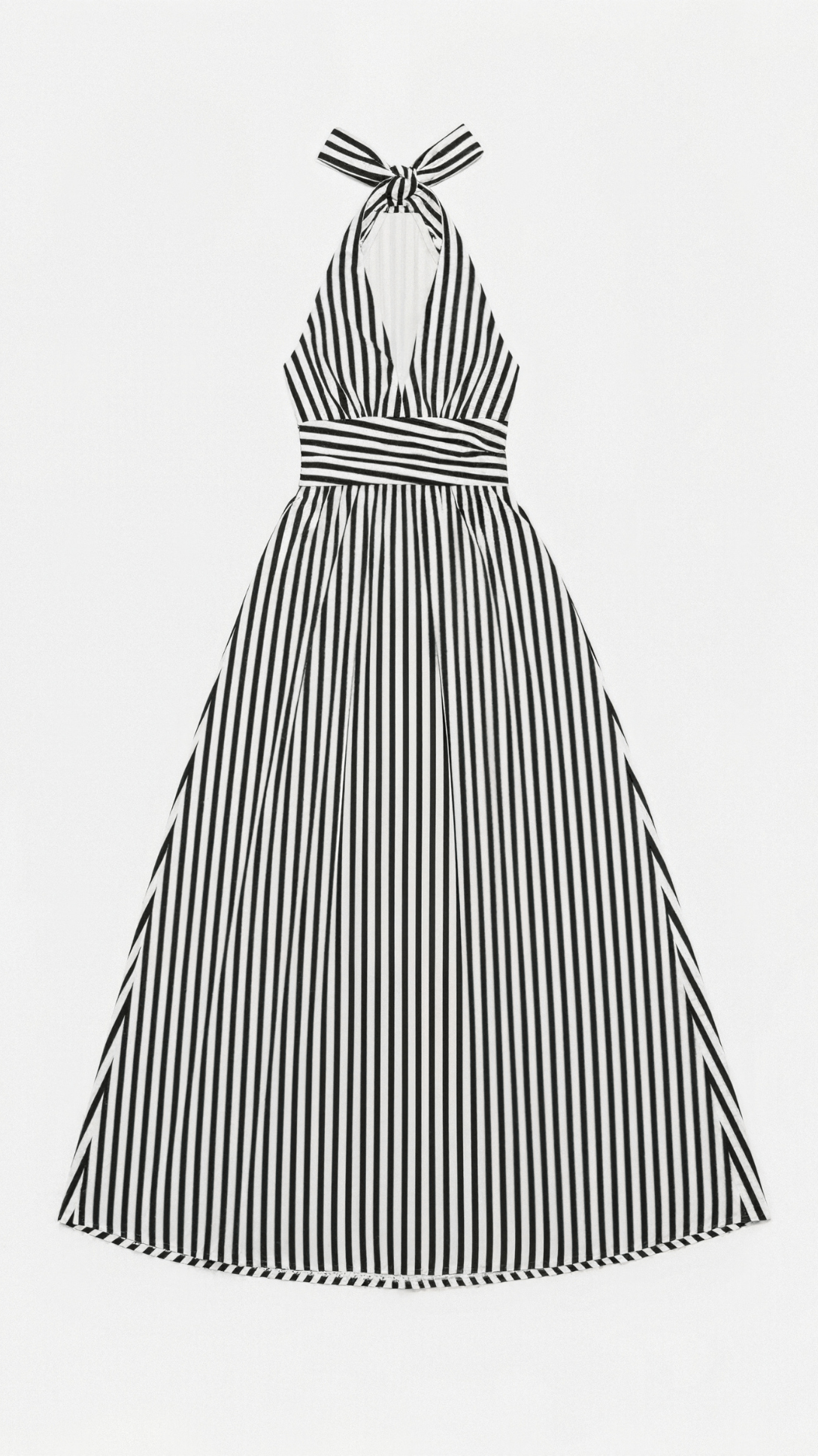 Sandrelle | Striped V-Neck Wrap Maxi Dress