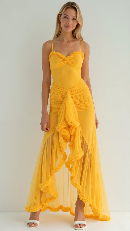 Wisterelle | Ruffled Sweetheart Maxi Gown